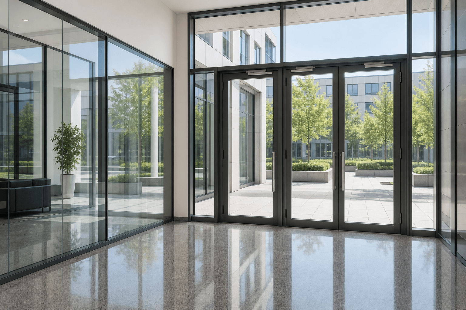 Glasflächen und Eingang nachher